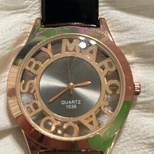Marc By Marc Jacobs "Womage" Watch Women Gold Tone See through Dial New Battery